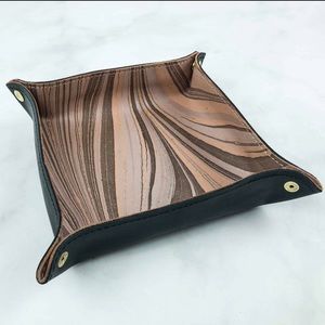 Tribe Alive leather marbled valet tray